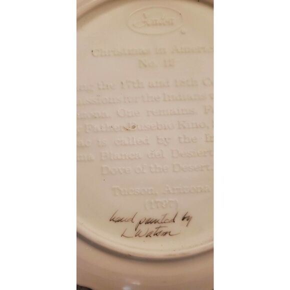 Vintage Christmas 1987 San Xavier del Bac Collector Plate Hand Painted - Picture 5 of 7